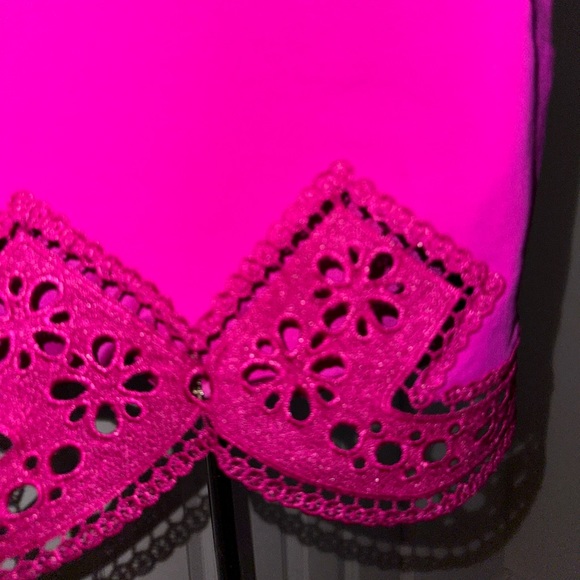 Pink Bebe Crop top with Gold zipper detail and lace accent Small and like New! - Picture 3 of 8